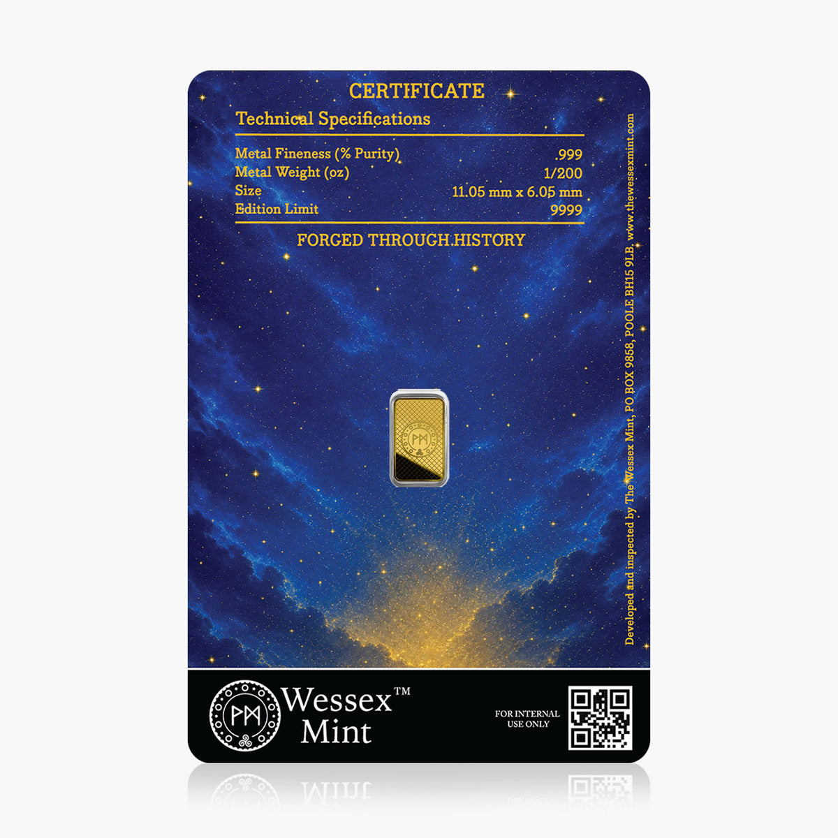1/200 oz Tutankhamun .999 Fine Gold Bar (Pack of 5)