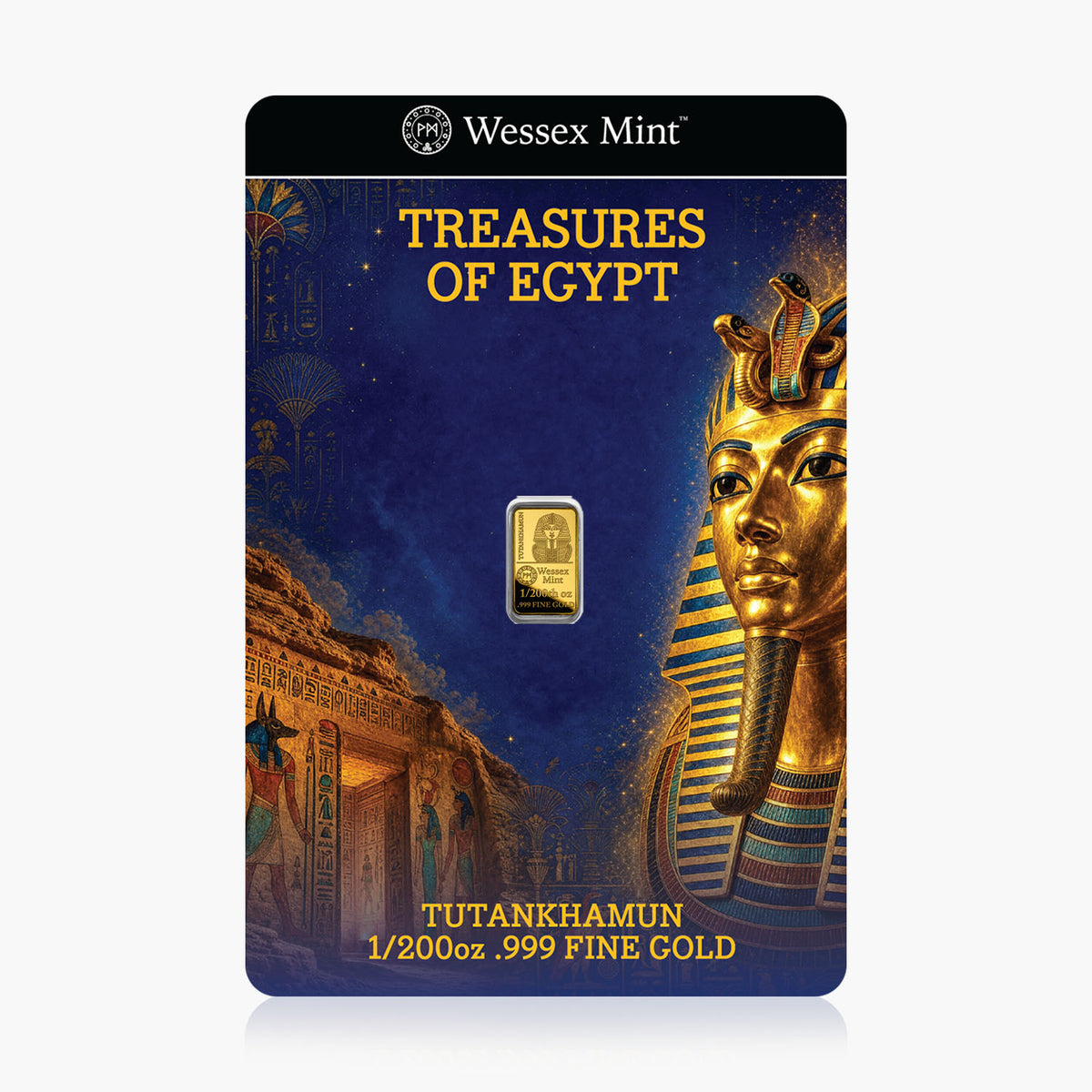 1/200 oz Tutankhamun .999 Fine Gold Bar (Pack of 5)