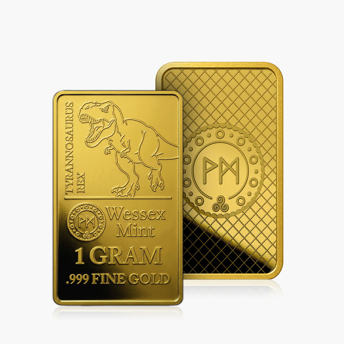 1g Tyrannosaurus Rex Fine Gold Bar