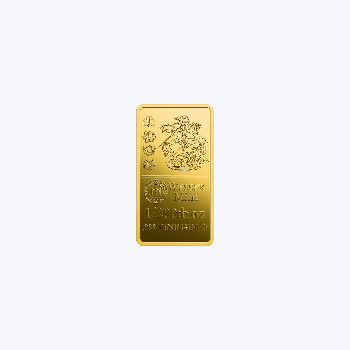 Saint George & the Dragon 1/200th oz Solid Gold Bar