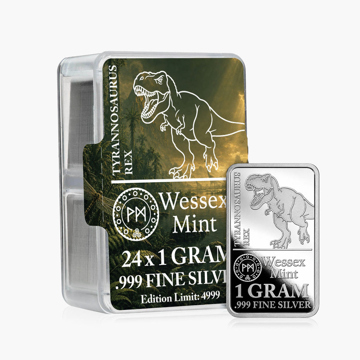 24g Tyrannosaurus Rex .999 Silver Bar Box Set